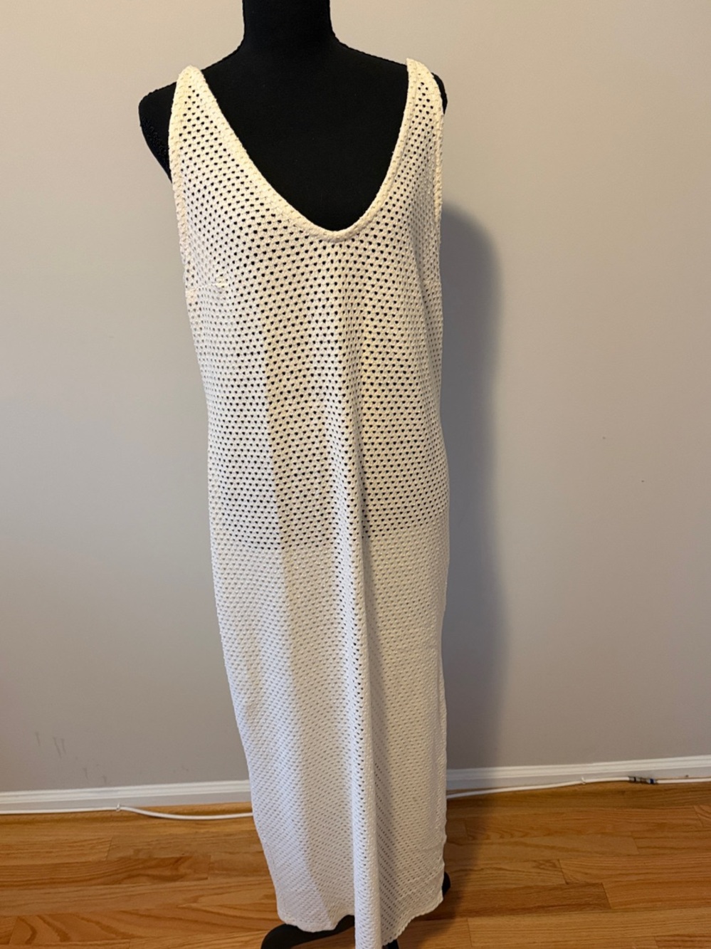 H&M Cream Crochet Maxi Swim Coverup